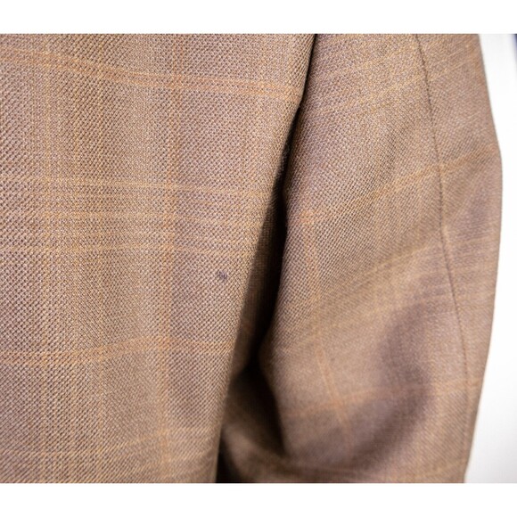 Jos A Bank Blazer Sz 42R Windowpane Beige Sports Coat Suit Jacket Wool/Silk EUC - Picture 8 of 14
